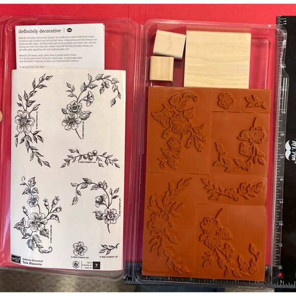 2002 Stampin' Up! Definitely Decorative Toile Blossoms 2 step UnMounted - Picture 3 of 3